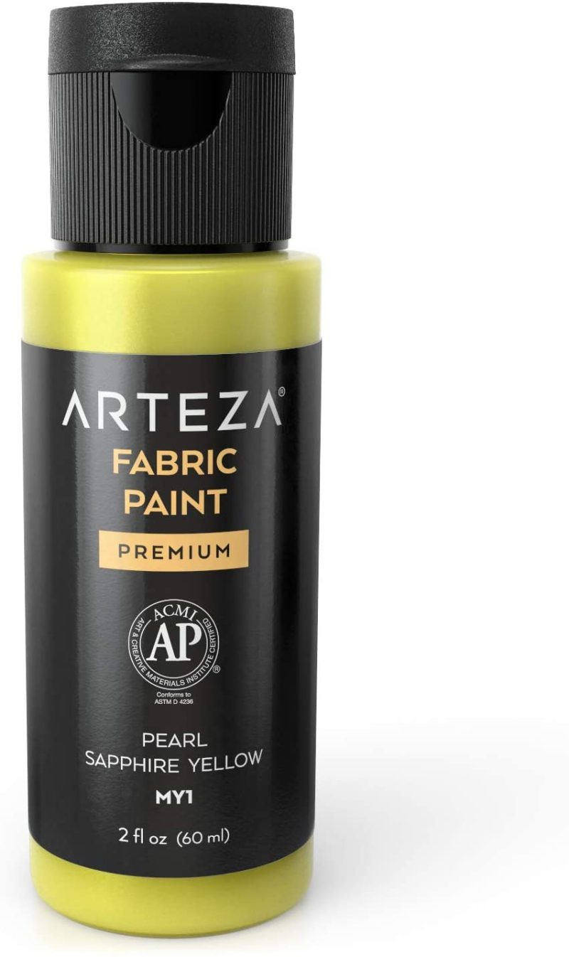 Fabric Painting & Dyeing |  Arteza Metallic Fabric Paint Permanent Colors, Washer & Dryer Safe, Textile Paint For Clothes, T-Shirts, Jeans, Bags, Shoes, Diy Projects & Canvas Arts, Crafts & Sewing ARTEZA