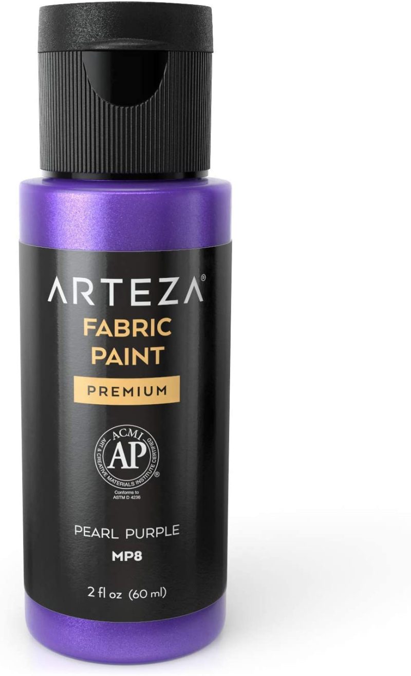 Fabric Painting & Dyeing |  Arteza Metallic Fabric Paint Permanent Colors, Washer & Dryer Safe, Textile Paint For Clothes, T-Shirts, Jeans, Bags, Shoes, Diy Projects & Canvas Arts, Crafts & Sewing ARTEZA