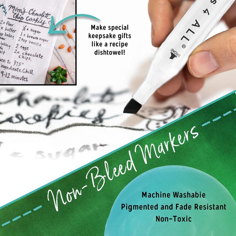 Fabric Painting & Dyeing |  Crafts 4 All Permanent Fabric Marker Laundry Marker Non Bleed Dual Tip 2 Pack Black Arts, Crafts & Sewing Crafts 4 All