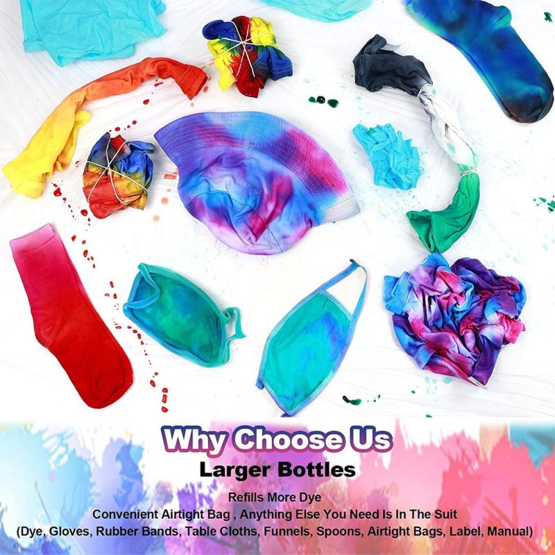 Fabric Painting & Dyeing |  Large Tie Dye Kit For Kids And Adults – 239 Pack Permanent Tie Dye Kits For Clothing Craft Fabric Textile Party Group Handmade Project Arts, Crafts & Sewing Fabric Painting & Dyeing