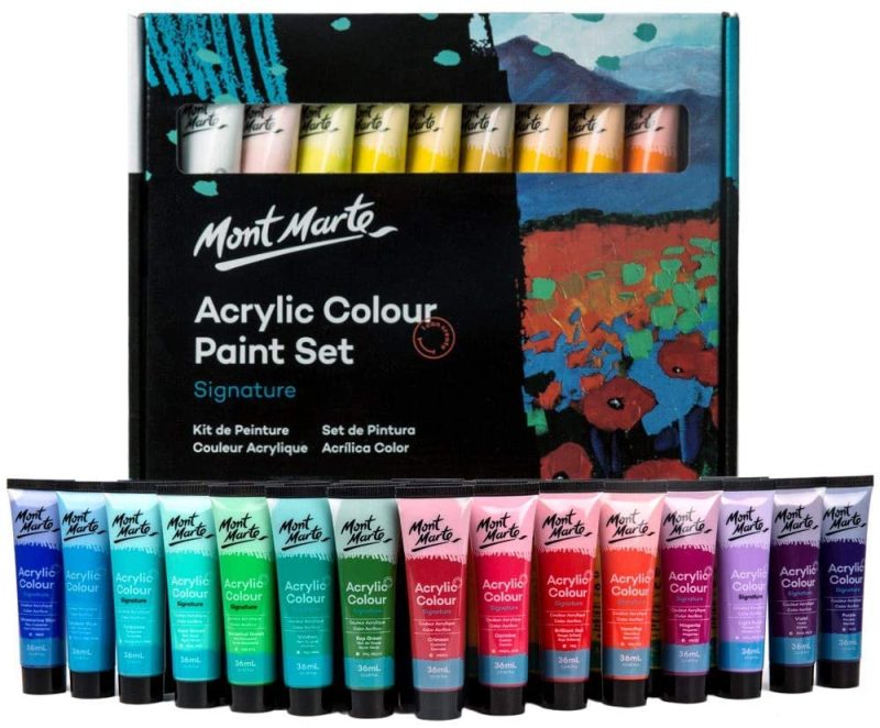 Fabric Painting & Dyeing |  Multi Pack Of 36Ml Mont Marte Acrylic Paint Sets Arts, Crafts & Sewing Fabric Painting & Dyeing