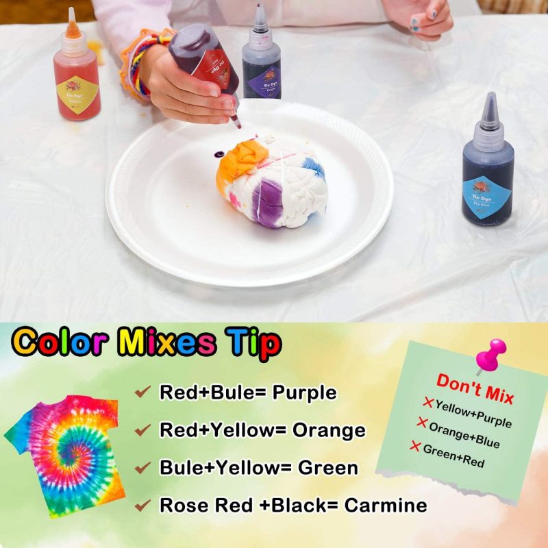 Fabric Painting & Dyeing |  Tie Dye Diy Kit, Emooqi 12 Colors Tie Dye Shirt Fabric Dye For, Kids, Men, With Rubber Bands, Gloves, Plastic Film And Table Covers Arts, Crafts & Sewing Emooqi