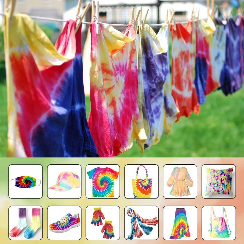 Fabric Painting & Dyeing |  Tie Dye Diy Kit, Emooqi 12 Colors Tie Dye Shirt Fabric Dye For, Kids, Men, With Rubber Bands, Gloves, Plastic Film And Table Covers Arts, Crafts & Sewing Emooqi