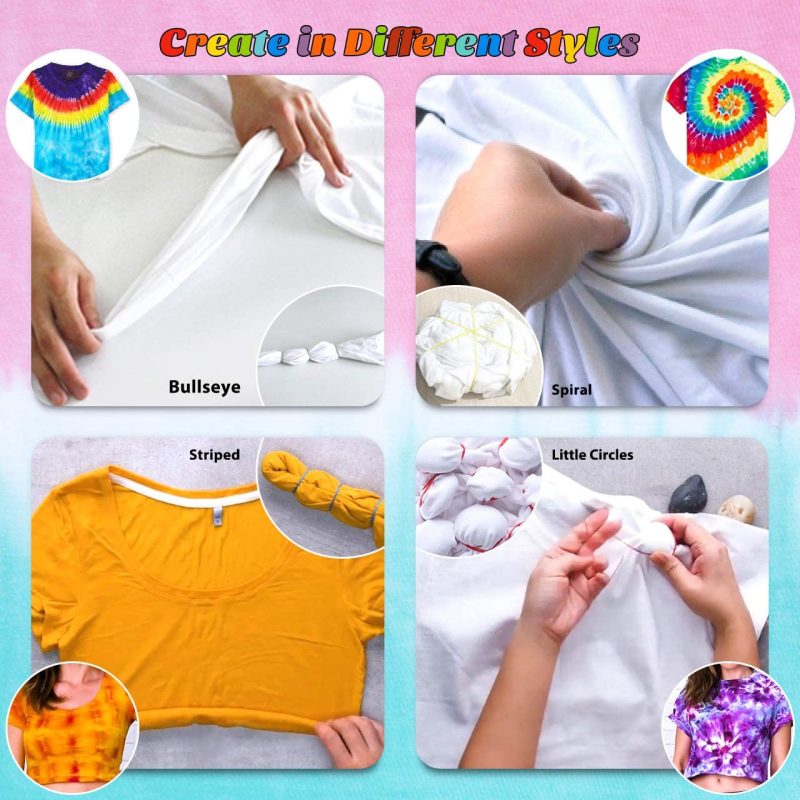 Fabric Painting & Dyeing |  Tie Dye Diy Kit, Emooqi 12 Colors Tie Dye Shirt Fabric Dye For, Kids, Men, With Rubber Bands, Gloves, Plastic Film And Table Covers Arts, Crafts & Sewing Emooqi