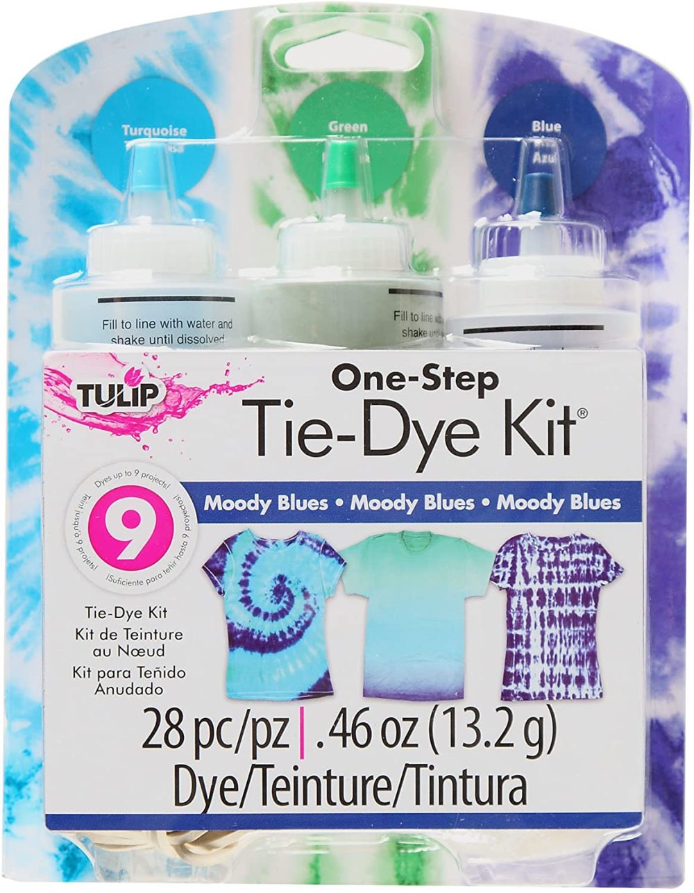 Fabric Painting & Dyeing |  Tulip 31665 One Step Kit: Moody Blue Tie Dye Arts, Crafts & Sewing Fabric Painting & Dyeing