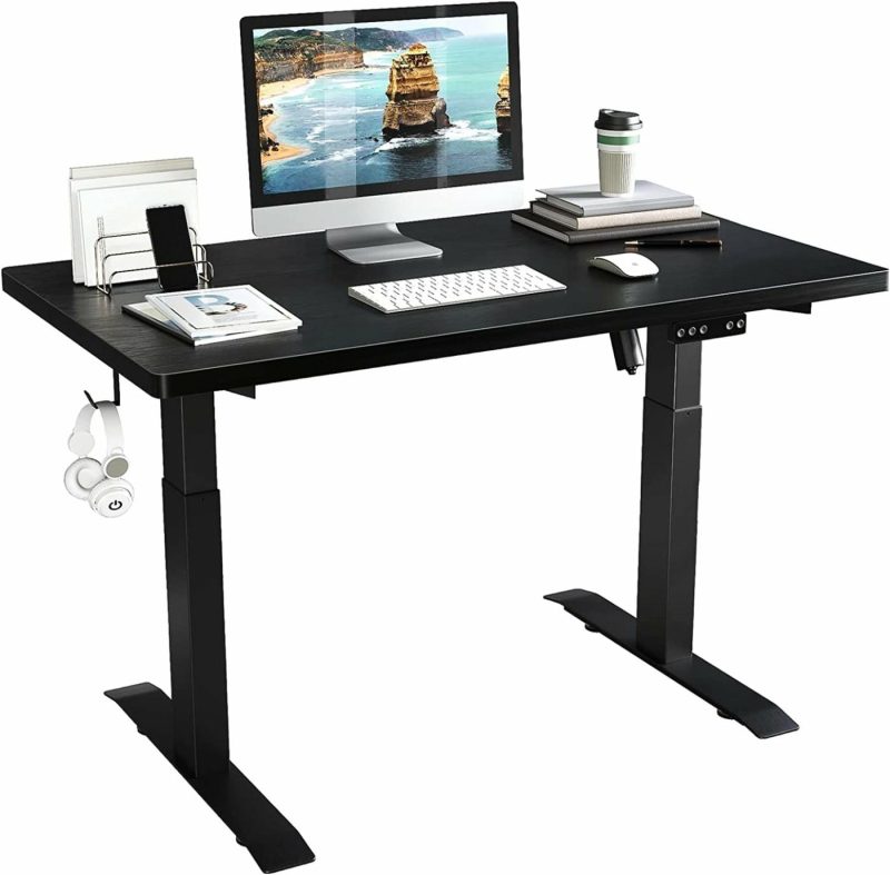 Furniture |  40 X 24 Inches Electric Standing Desk Stand Up Desk For Home Office,Adjustable Desk With Black Frame & Black Top,Quick Assembly Ergonomic Sit Stand Desk Adjustable Height Education & Crafts black