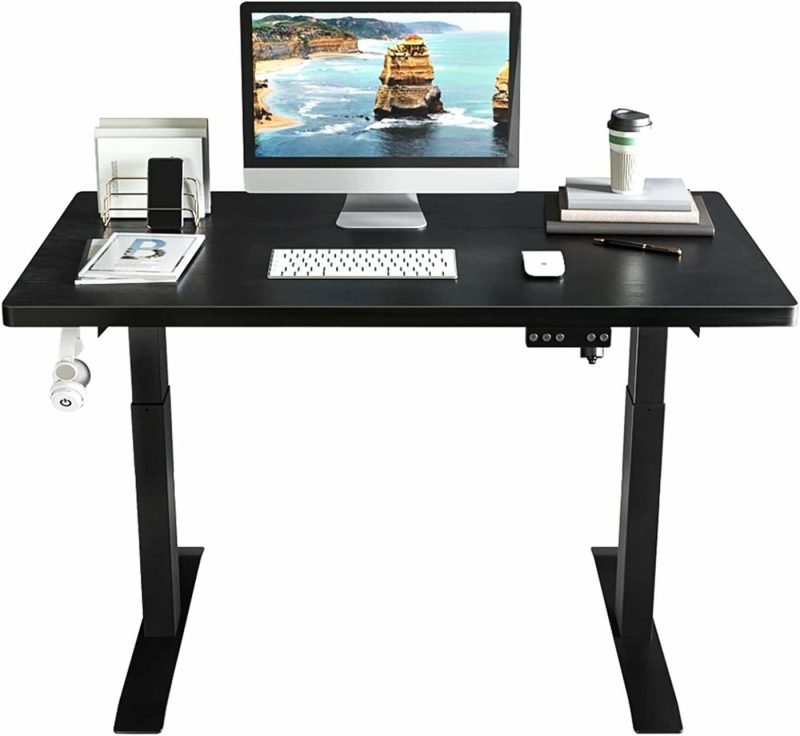 Furniture |  40 X 24 Inches Electric Standing Desk Stand Up Desk For Home Office,Adjustable Desk With Black Frame & Black Top,Quick Assembly Ergonomic Sit Stand Desk Adjustable Height Education & Crafts black