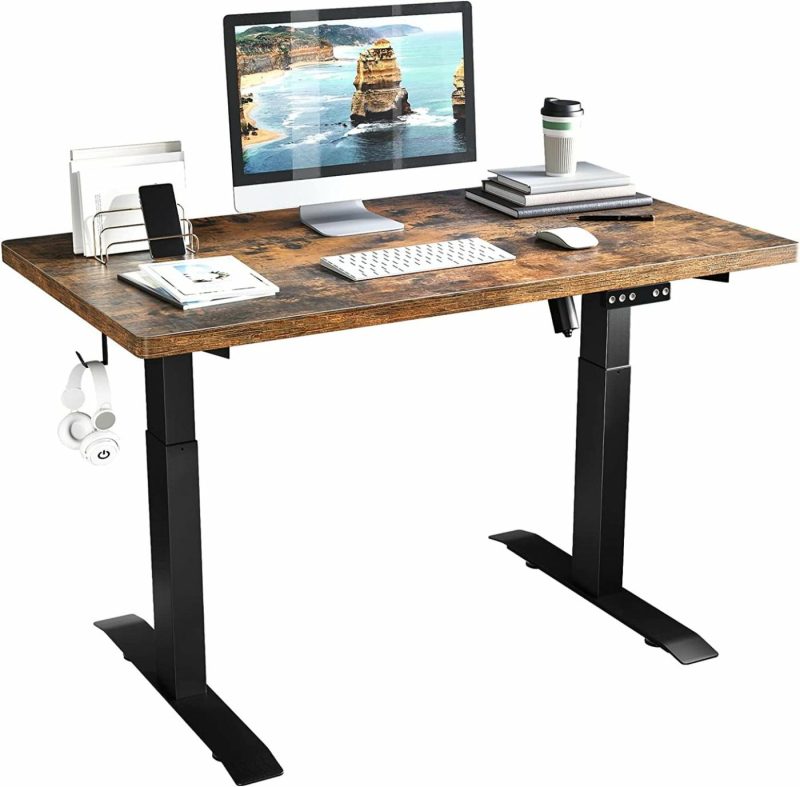 Furniture |  40 X 24 Inches Electric Standing Desk Stand Up Desk For Home Office,Adjustable Desk With Black Frame & Black Top,Quick Assembly Ergonomic Sit Stand Desk Adjustable Height Education & Crafts black