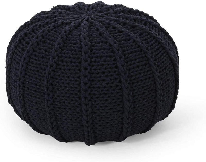 Furniture |  Christopher Knight Home Agatha Knitted Cotton Pouf, Beige Furniture Beige