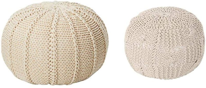 Furniture |  Christopher Knight Home Agatha Knitted Cotton Pouf, Beige Furniture Beige