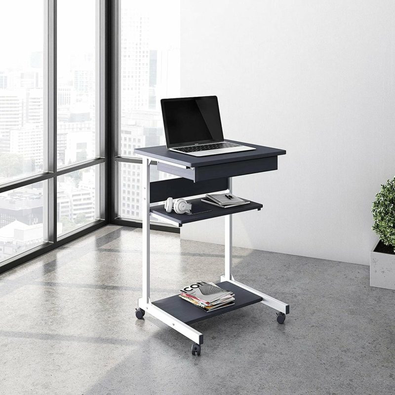 Furniture |  Modus Metal Computer Student Laptop Desk In Graphite Furniture Furniture