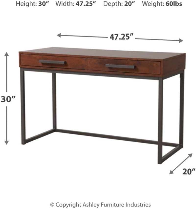 Furniture |  Signature Design By Ashley Horatio Urban Industrial 48" Home Office Desk With 2 Drawers, Brown Education & Crafts Education & Crafts