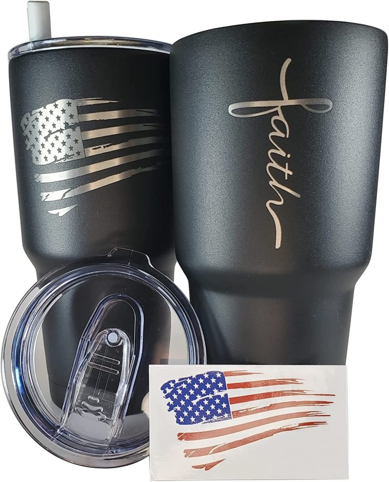 Glassware & Drinkware |  30Oz Army Veteran Tumbler – Double Insulated – With Silicone Straw And Usa Sticker (Army Veteran) Bar Tools & Drinkware 2A 2nd Amendment