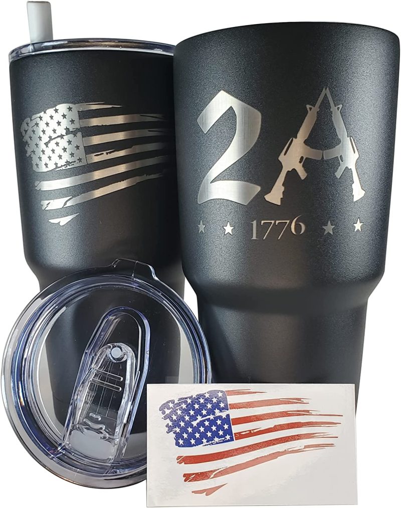 Glassware & Drinkware |  30Oz Army Veteran Tumbler – Double Insulated – With Silicone Straw And Usa Sticker (Army Veteran) Bar Tools & Drinkware 2A 2nd Amendment