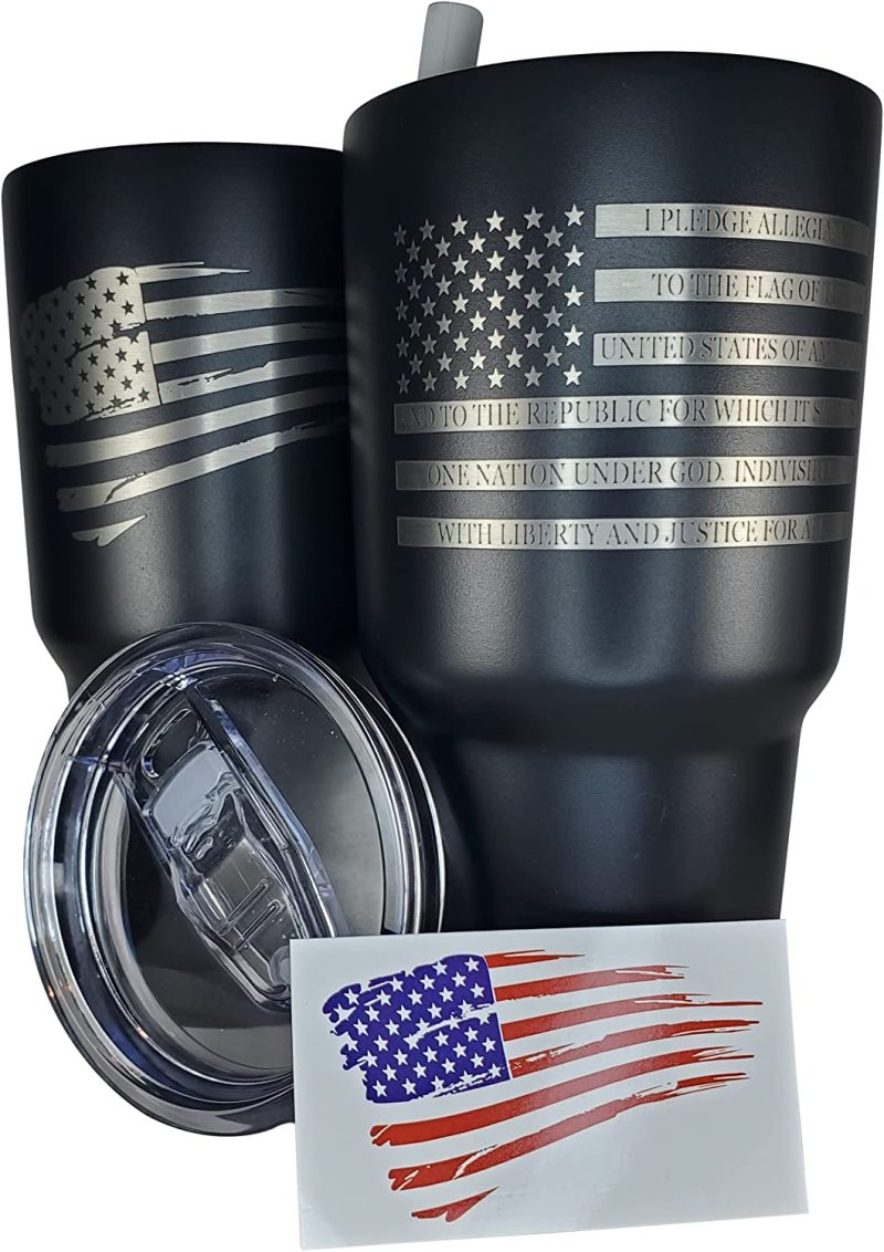 Glassware & Drinkware |  30Oz Army Veteran Tumbler – Double Insulated – With Silicone Straw And Usa Sticker (Army Veteran) Bar Tools & Drinkware 2A 2nd Amendment