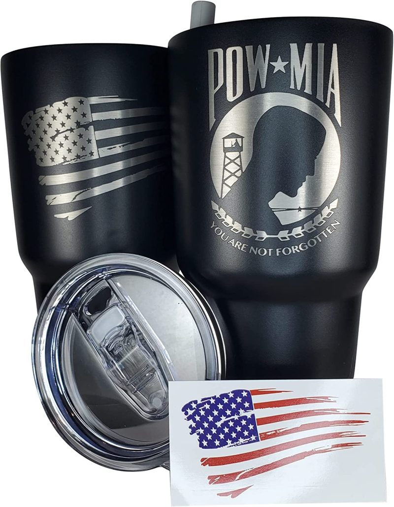 Glassware & Drinkware |  30Oz Army Veteran Tumbler – Double Insulated – With Silicone Straw And Usa Sticker (Army Veteran) Bar Tools & Drinkware 2A 2nd Amendment