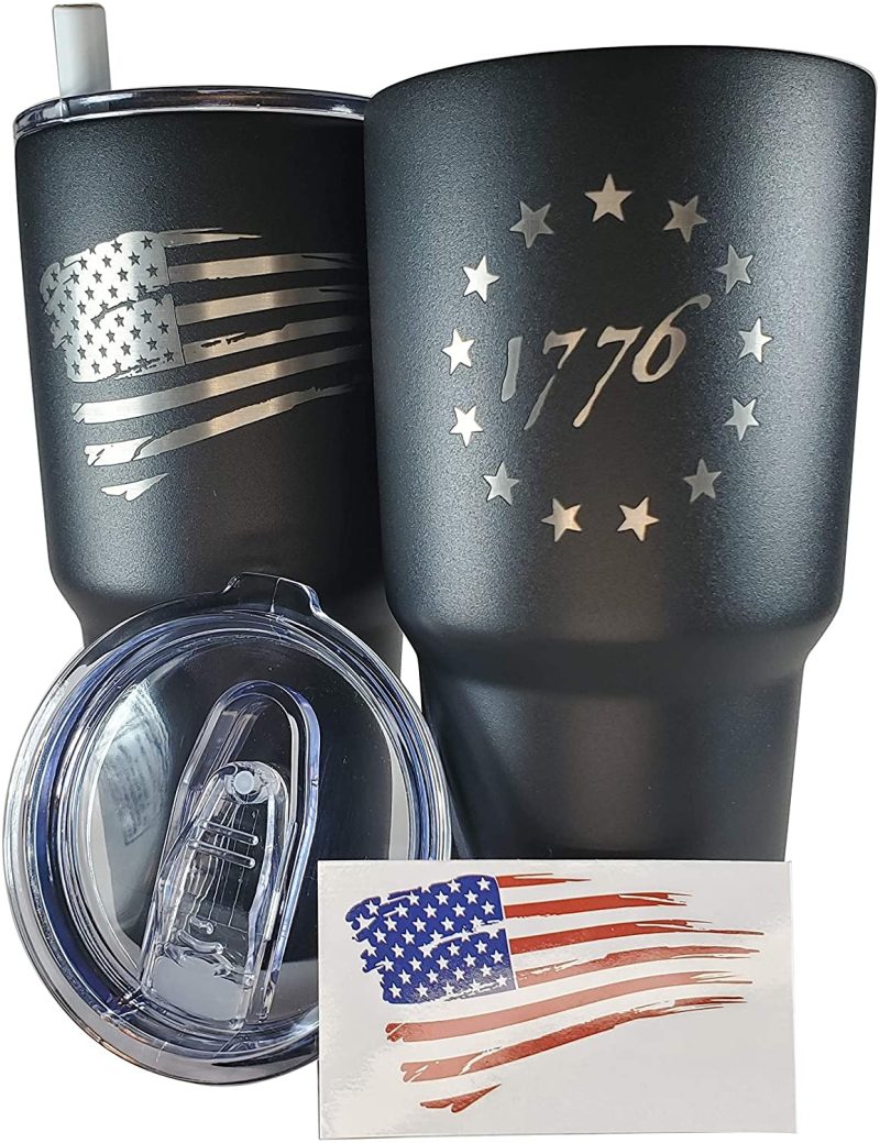 Glassware & Drinkware |  30Oz Army Veteran Tumbler – Double Insulated – With Silicone Straw And Usa Sticker (Army Veteran) Bar Tools & Drinkware 2A 2nd Amendment