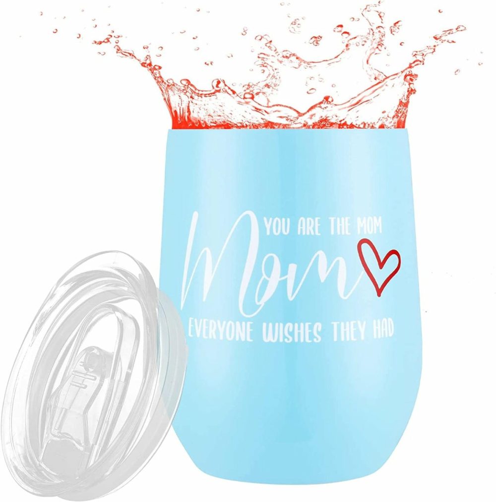 Glassware & Drinkware |  Mom Wine Tumbler  (12Oz Mint/Teal) Bar Tools & Drinkware AYANA DREAMS