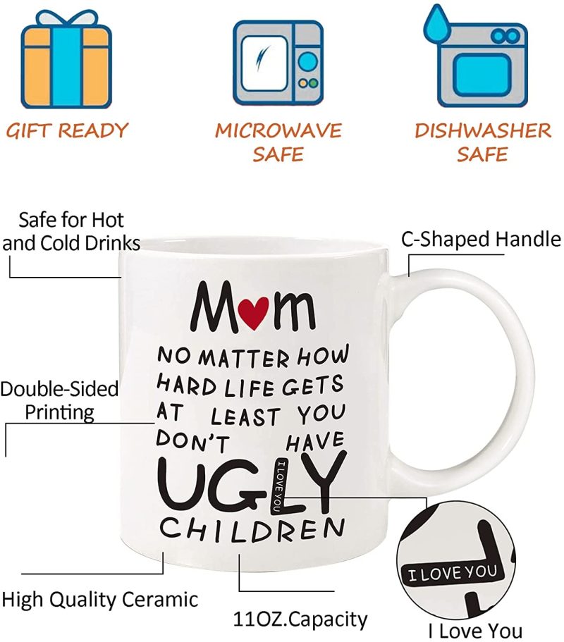 Glassware & Drinkware |  Mothers Day Gifts For Mom From Daughter Son,11Oz Funny Coffee Mug Gifts For Mom Grandma Mother In Law Aunt,Unique Mothers Day Present Idea For Her,Mom Gifts For Birthday Christmas Valentines Day Bar Tools & Drinkware Bar Tools & Drinkware