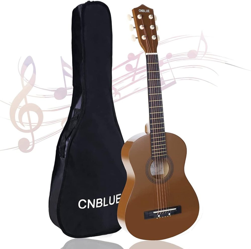 Guitars |  Cnblue Acoustic Guitar Beginner Dreadnought Acoustic Guitar 30 Inch Kids Guitar 1/2 Size Mini Guitar Folk Small Guitar Steel Strings With Gig Bag Guitars brown