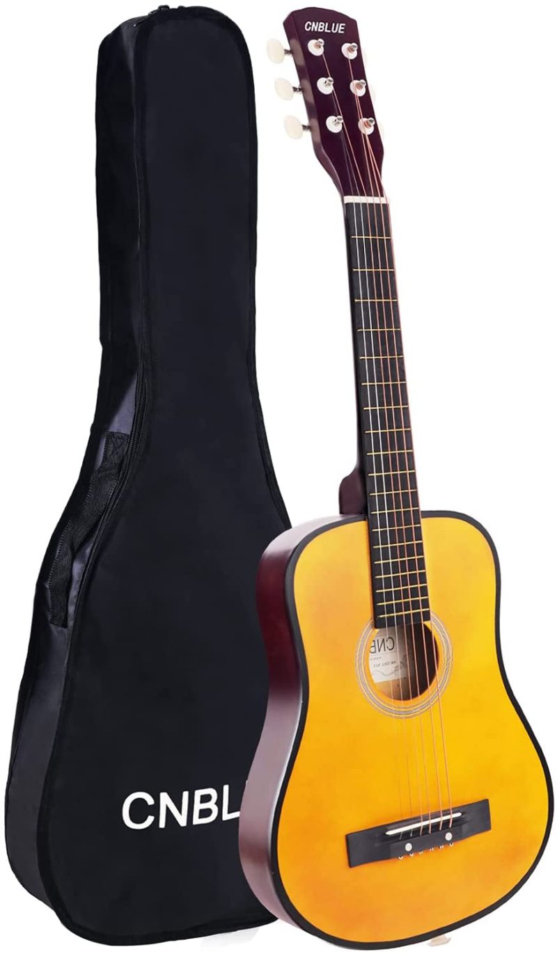 Guitars |  Cnblue Acoustic Guitar Beginner Dreadnought Acoustic Guitar 30 Inch Kids Guitar 1/2 Size Mini Guitar Folk Small Guitar Steel Strings With Gig Bag Guitars brown