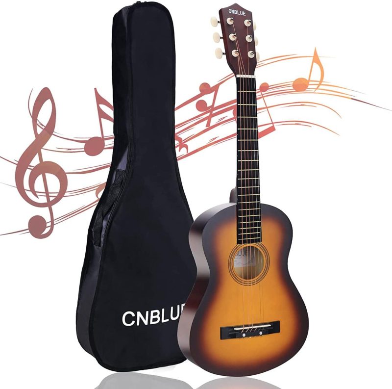 Guitars |  Cnblue Acoustic Guitar Beginner Dreadnought Acoustic Guitar 30 Inch Kids Guitar 1/2 Size Mini Guitar Folk Small Guitar Steel Strings With Gig Bag Guitars brown