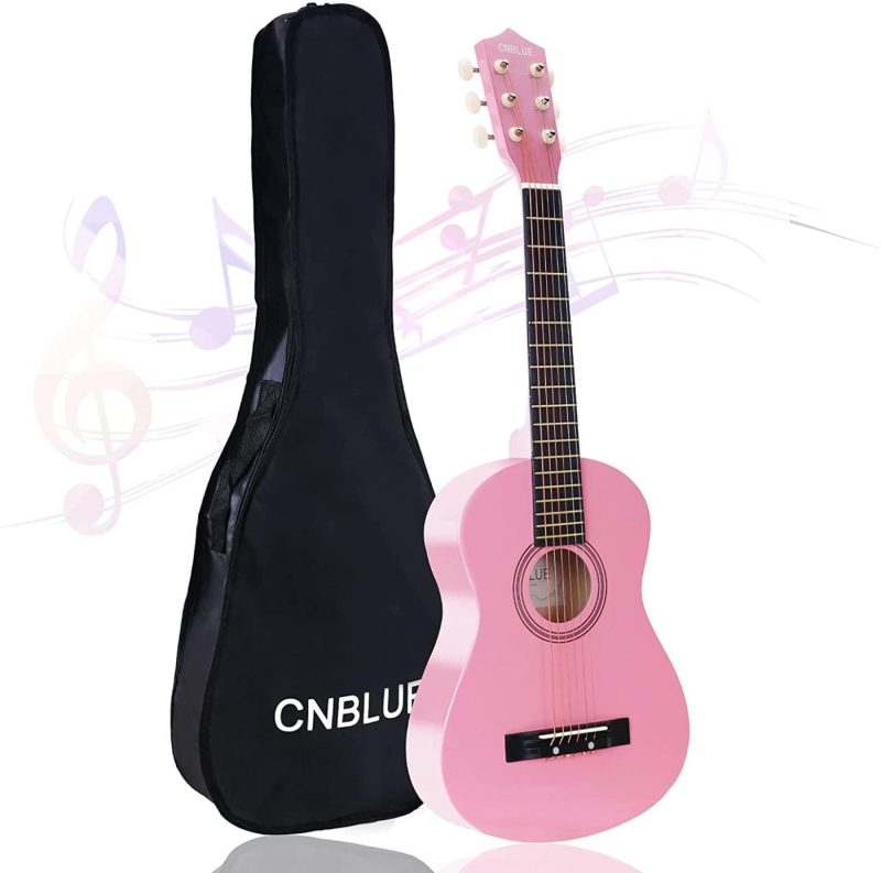 Guitars |  Cnblue Acoustic Guitar Beginner Dreadnought Acoustic Guitar 30 Inch Kids Guitar 1/2 Size Mini Guitar Folk Small Guitar Steel Strings With Gig Bag Guitars brown