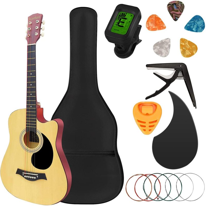 Guitars |  Karbart 38In Wood Acoustic Guitar Starter Kit For Beginners With Guitar Accessories Package,5 Pcs Guitar Picks,Guitar Tuner,Guitar Bag,Guitar Strap,Guitar Strings Guitars Guitars