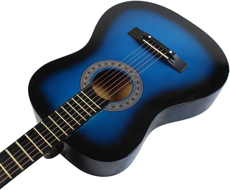 Guitars |  Ymc 38" Blue Beginner Acoustic Guitar Starter Package Student Guitar With Gig Bag,Strap, 3 Thickness 9 Picks,2 Pickguards,Pick Holder, Extra Strings, Electronic Tuner Guitars Blue