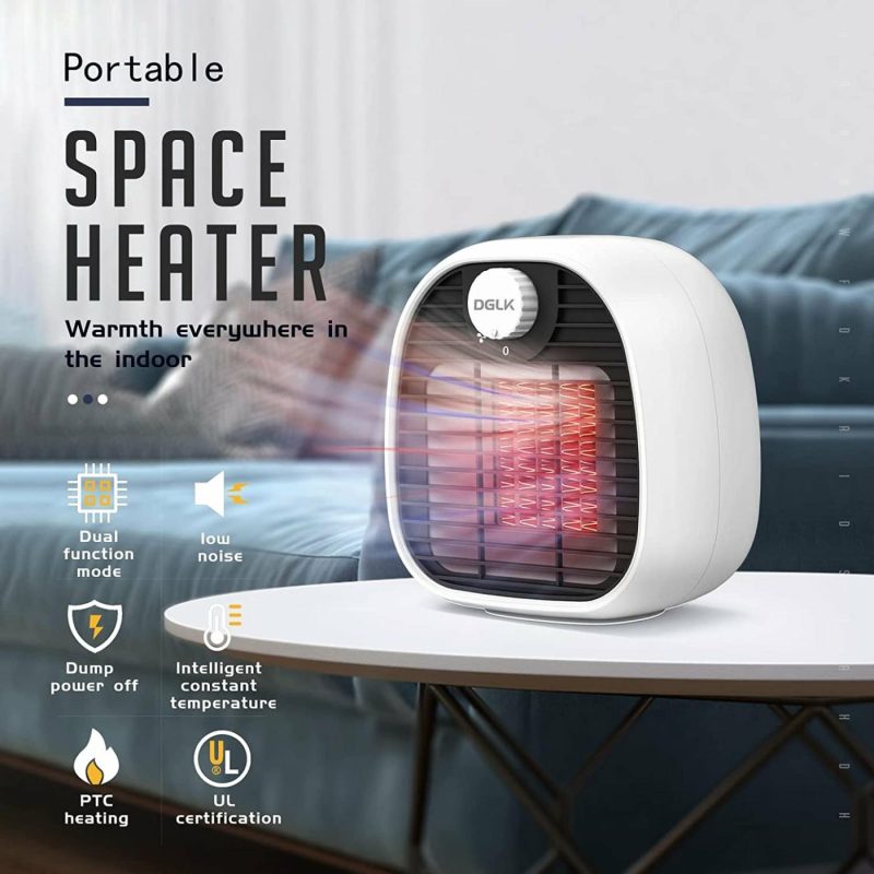 Heating, Cooling & Air Quality |  2 In 1 Electric Space Heater, Small Space Heaters For Indoor Use, 1000W/650W Ceramic Ptc Portable Heater , Personal Desk Heater For Office, Room, Garage Education & Crafts black