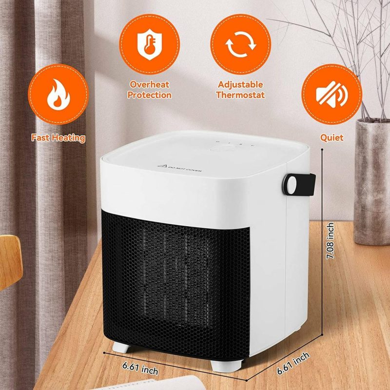 Heating, Cooling & Air Quality |  650W/1200W Safe Portable Electric Ptc Ceramic Space Heater Heating, Cooling & Air Quality black