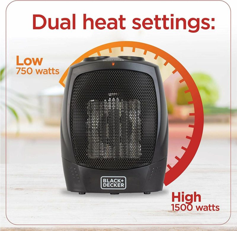 Heating, Cooling & Air Quality |  Black+Decker Portable Space Heater, 1500W Room Space Heater With Carry Handle For Easy Transport Heating, Cooling & Air Quality BLACK+DECKER