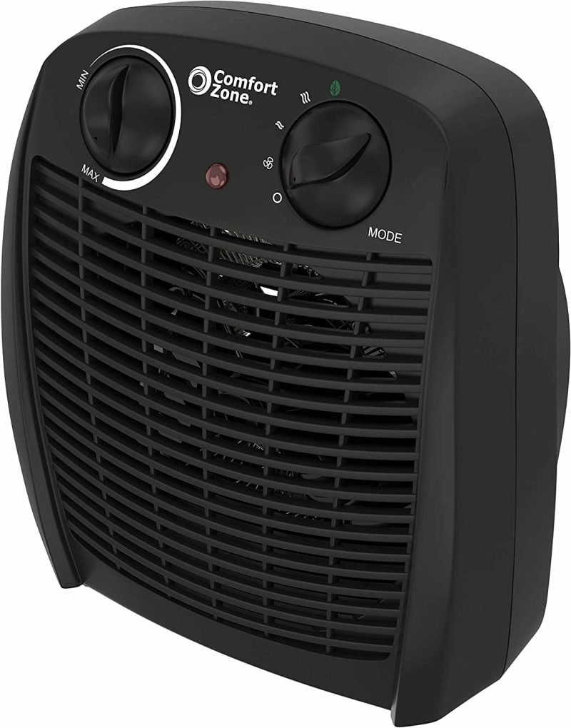 Heating, Cooling & Air Quality |  Comfort Zone Cz45E Personal Heater, 1500W With Adjustable Thermostat , Energy Saving, With Overheat Safety Sensors And Tip-Over Switch Heating, Cooling & Air Quality black