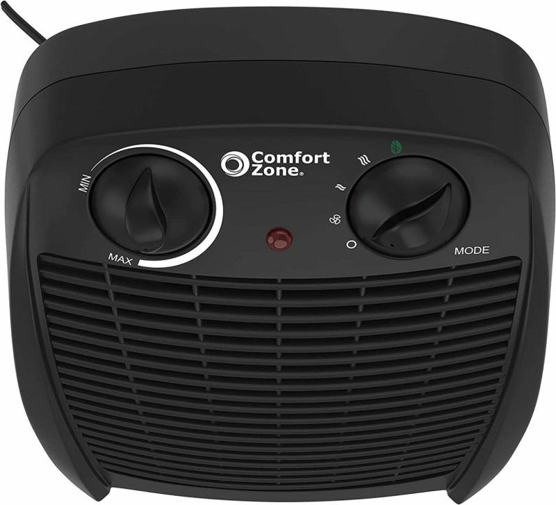 Heating, Cooling & Air Quality |  Comfort Zone Cz45E Personal Heater, 1500W With Adjustable Thermostat , Energy Saving, With Overheat Safety Sensors And Tip-Over Switch Heating, Cooling & Air Quality black