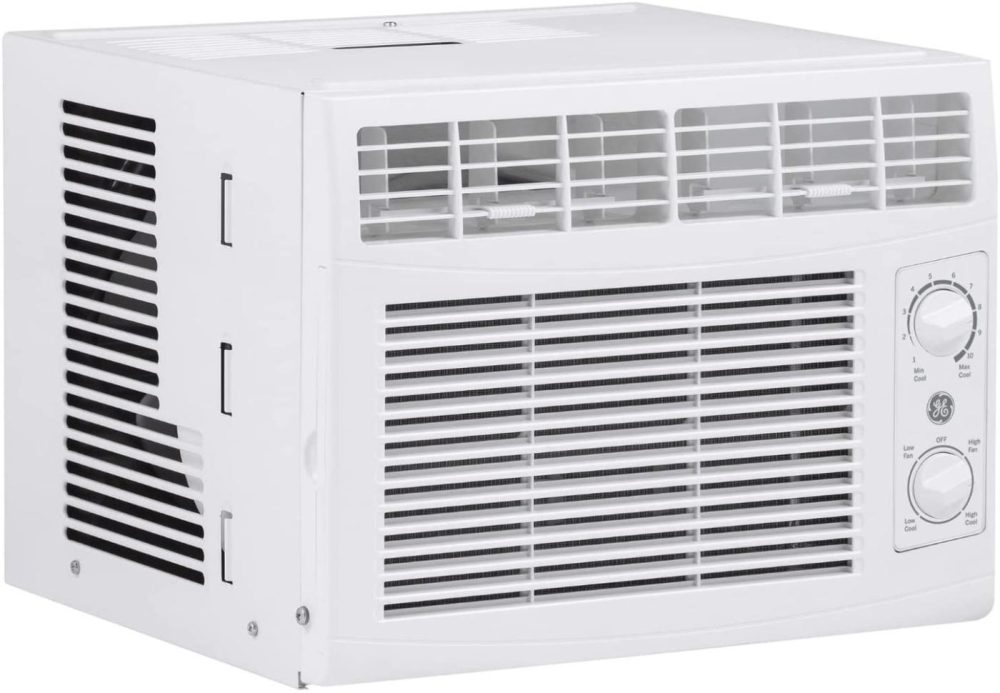 Heating, Cooling & Air Quality |  Ge Air Conditioner For Window, 5,000 Btu, Easy Install Kit Included, Dual Mechanics Fan Power And Temperature Control Cools Up To 150 Square Feet, 115 Volts, White Heating, Cooling & Air Quality GE