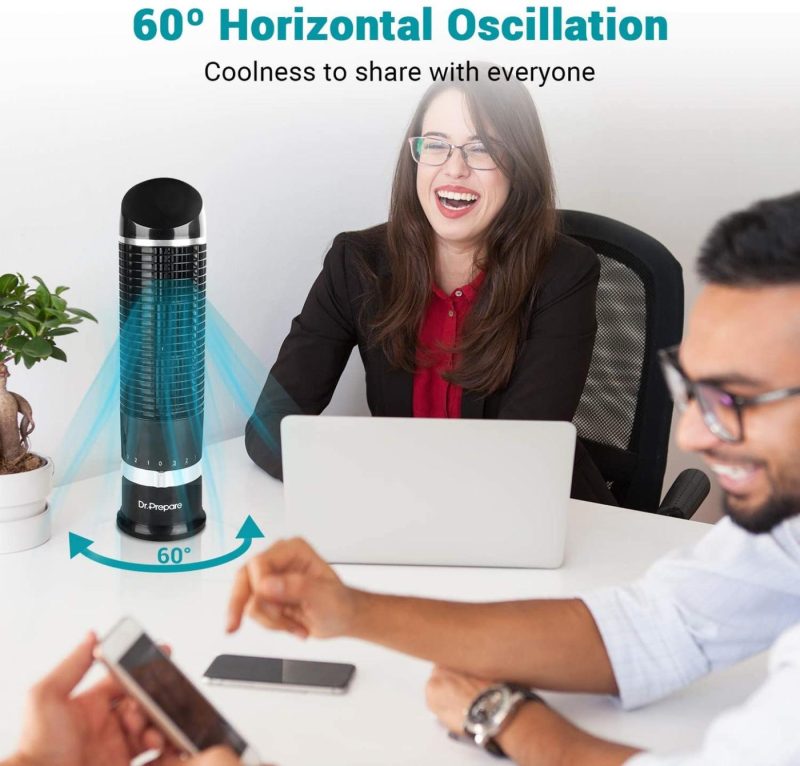 Heating, Cooling & Air Quality |  Oscillating Tower Fan, Desk Table Fan With 3 Speeds, Quiet Cooling, 60° Oscillation, 16 Inch Personal Small Bladeless Fan Cooling Fan For Bedroom Home Office Desktop Education & Crafts DR.PREPARE