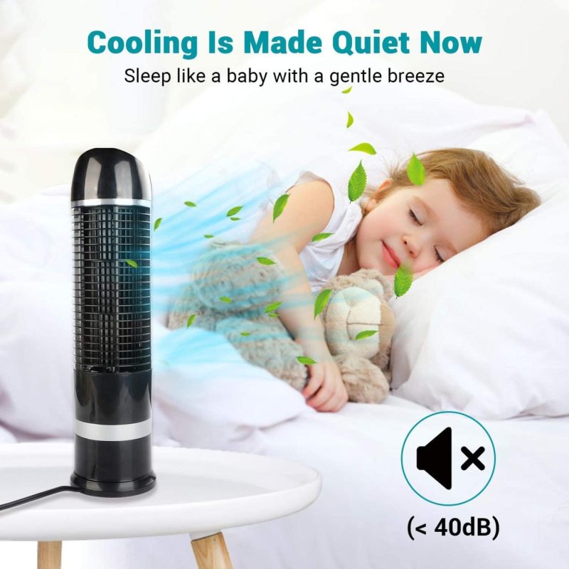 Heating, Cooling & Air Quality |  Oscillating Tower Fan, Desk Table Fan With 3 Speeds, Quiet Cooling, 60° Oscillation, 16 Inch Personal Small Bladeless Fan Cooling Fan For Bedroom Home Office Desktop Education & Crafts DR.PREPARE