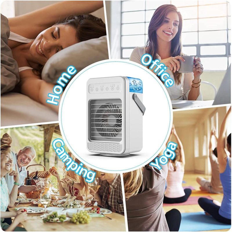 Heating, Cooling & Air Quality |  Portable Ac,Portable Air Conditioner Fan Personal Cooler Fan Table Humidifier Rotating Usb Power Supply Timer Led Light 4 Speeds For Bedroom Office Living Room Dorm (White) Education & Crafts Education & Crafts