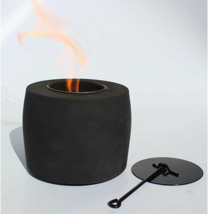 Heating, Cooling & Air Quality |  Tabletop Fire Pit – Fireplace, Portable Concrete Mini Fire Bowl, S’Mores Maker, Indoor Outdoor Use (Black) Heating, Cooling & Air Quality Fawkes & CO