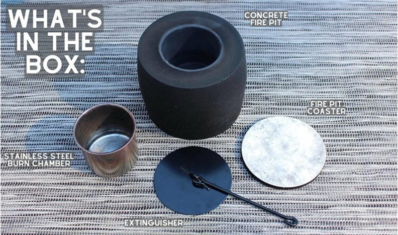 Heating, Cooling & Air Quality |  Tabletop Fire Pit – Fireplace, Portable Concrete Mini Fire Bowl, S’Mores Maker, Indoor Outdoor Use (Black) Heating, Cooling & Air Quality Fawkes & CO