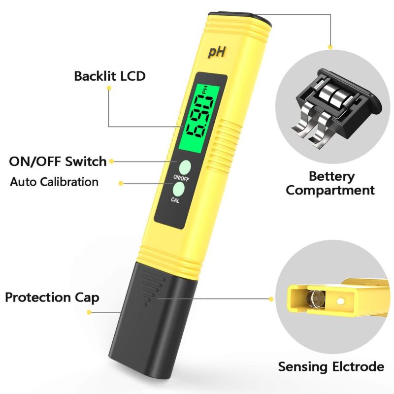 Home Brewing & Wine Making |  Digital Ph Meter,Backlight Ph Meter 0.01 High Precision Water Quality Tester, Ph Range Is 0-14, Suitable For Drinking Water Swimming Pool And Aquarium Ph Tester Design, With Atc Home Brewing & Wine Making Basnge