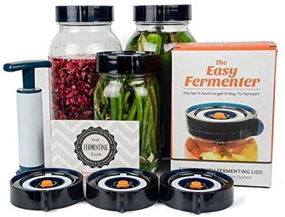 Home Brewing & Wine Making |  Easy Fermenter Fermentation Lids Kit – Wide Mouth Fermenting Lid 3-Pack (Jars Not Included) – Make Sauerkraut, Kimchi, Pickles, Fermented Vegetable Home Brewing & Wine Making Home Brewing & Wine Making