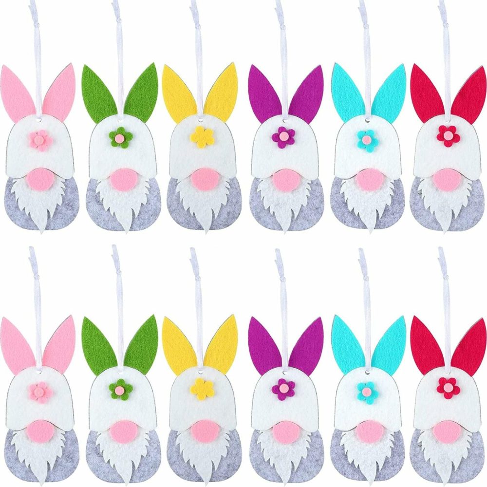 Home Décor |  24 Pieces Easter Hanging Bunny Gnome Ornaments Home Décor Home Décor