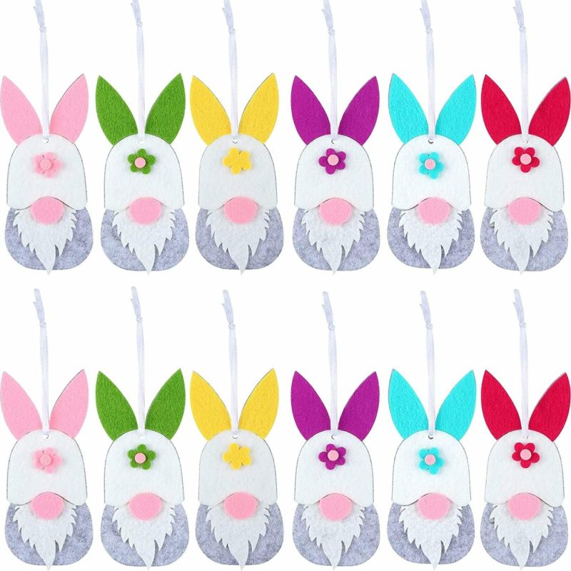 Home Décor |  24 Pieces Easter Hanging Bunny Gnome Ornaments Home Décor Home Décor