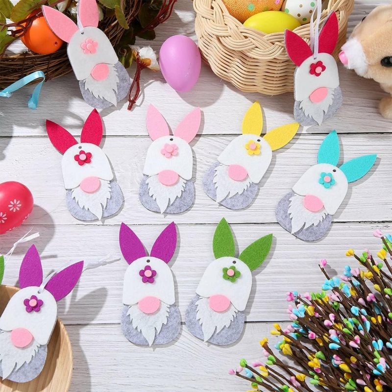 Home Décor |  24 Pieces Easter Hanging Bunny Gnome Ornaments Home Décor Home Décor