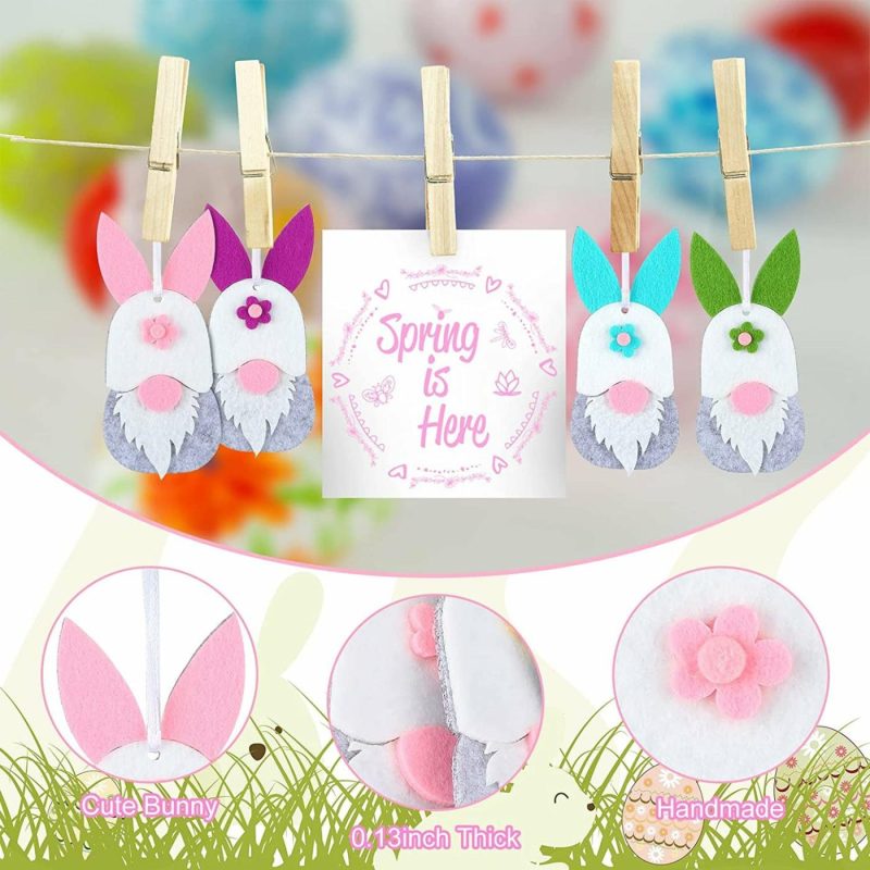 Home Décor |  24 Pieces Easter Hanging Bunny Gnome Ornaments Home Décor Home Décor