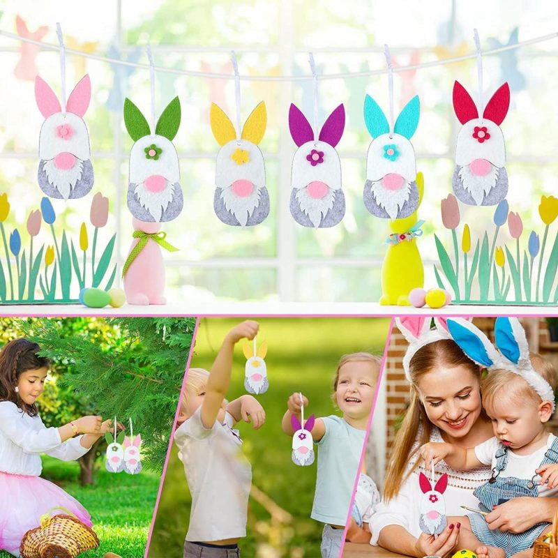 Home Décor |  24 Pieces Easter Hanging Bunny Gnome Ornaments Home Décor Home Décor