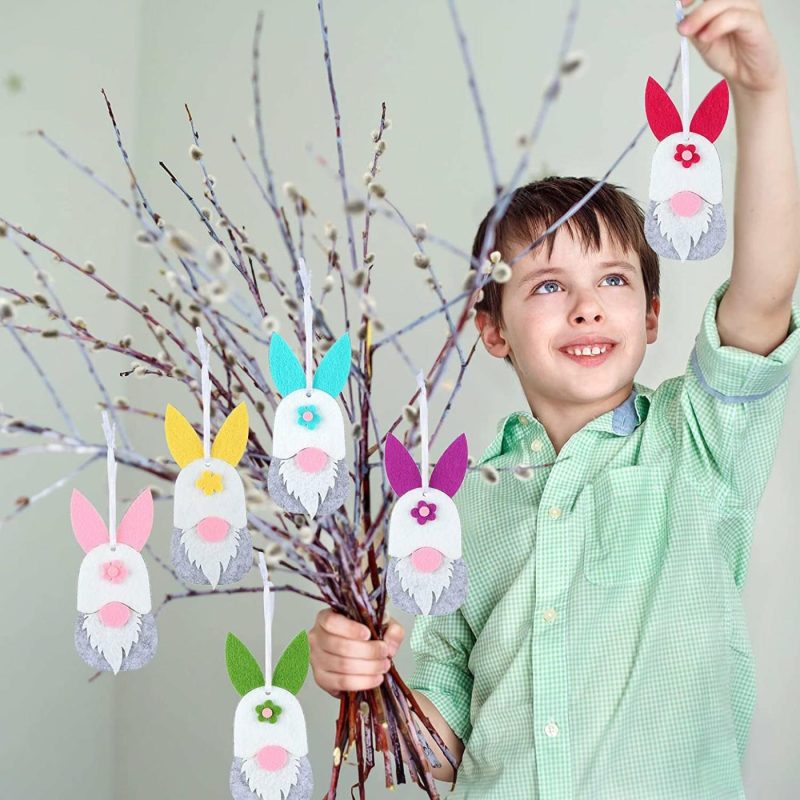 Home Décor |  24 Pieces Easter Hanging Bunny Gnome Ornaments Home Décor Home Décor