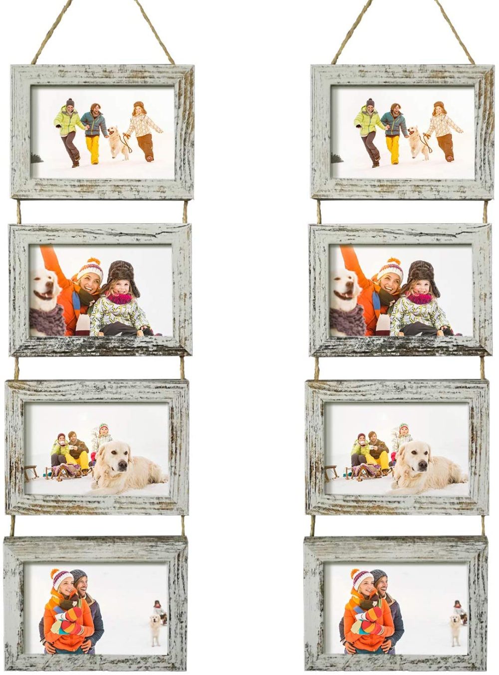 Home Décor |  4X6 Wall Hanging Picture Frames Collage With 8 Opening Distressed White Frames,2 Packs Home Décor Hogar Suerte