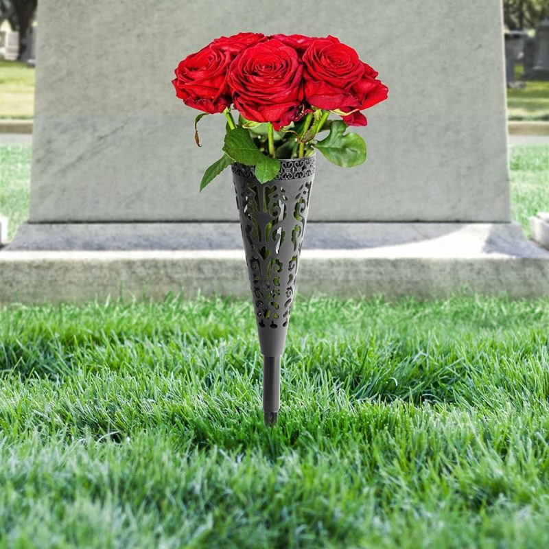 Home Décor |  6 Pcs Grave Vase,Memorial Floral Vase Home Décor Cone